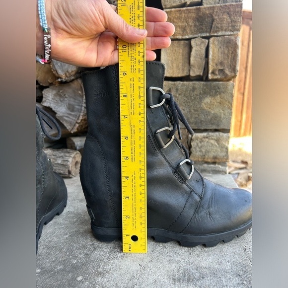 Sorel Joan of Arctic wedge II waterproof leather Black Wedge Boots Sz-8.5. N - Picture 10 of 11